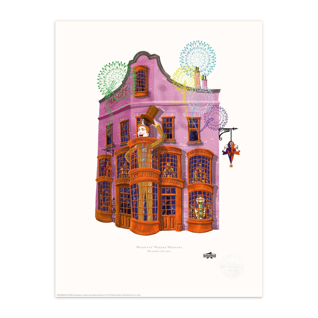 Spellbinding Shops: Weasleys Wizard Wheezes Art Print – Curiosa