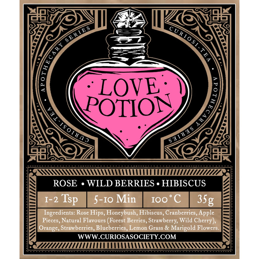 LOVE POTION 缶バッジ Love Potion - Curiosi-tea Apothecary Series – Curiosa - Purveyors