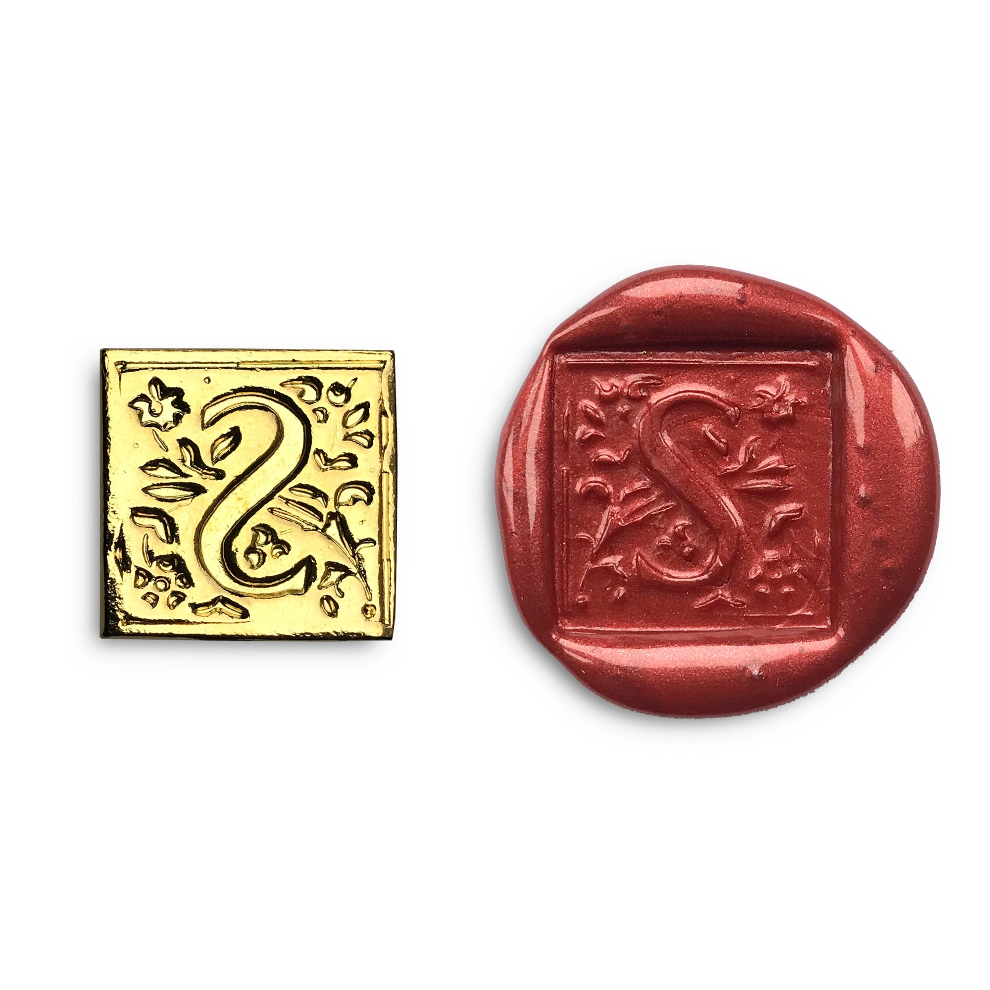 Square Filigree Initial Wax Seal Kit - S