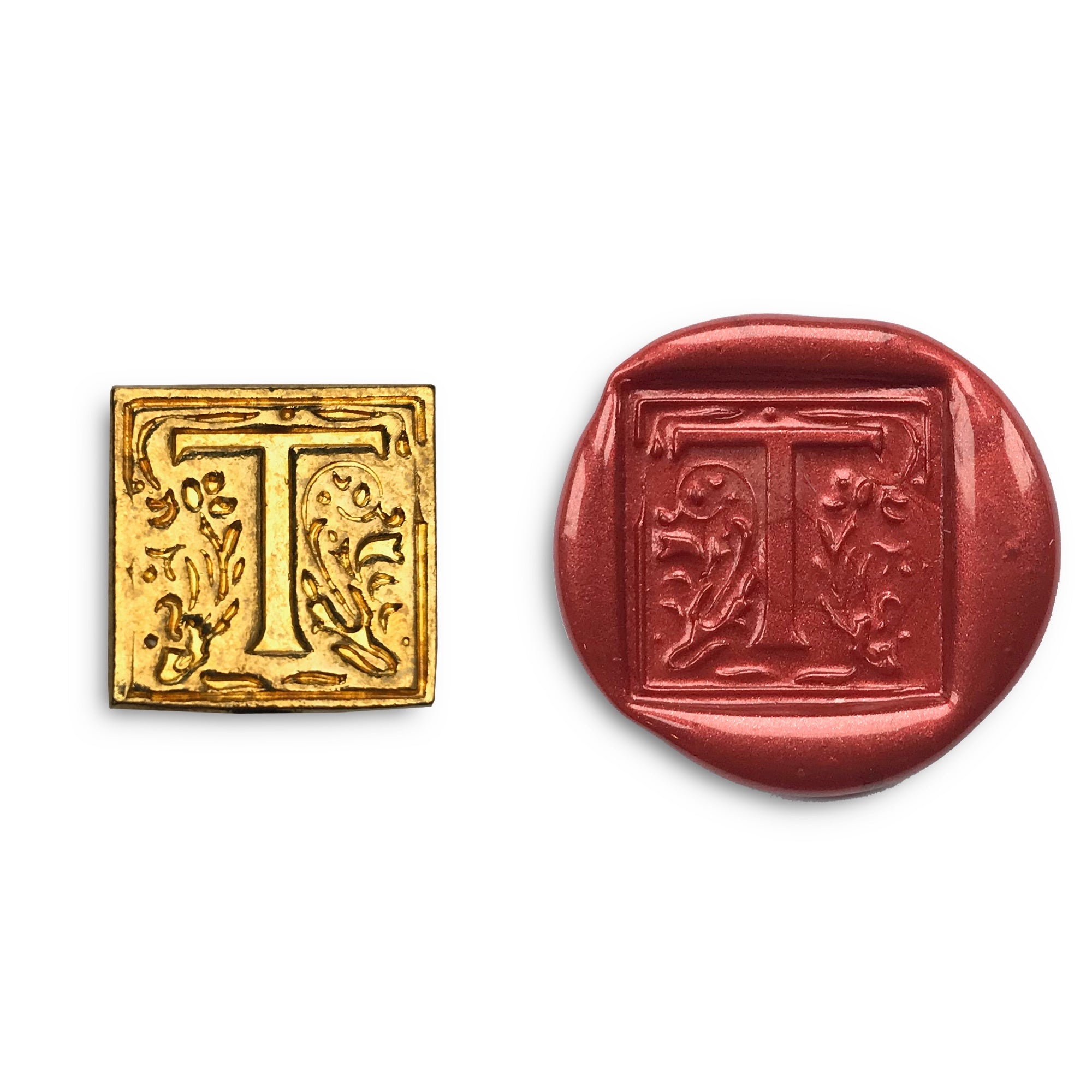 Square Filigree Initial Wax Seal Kit - T