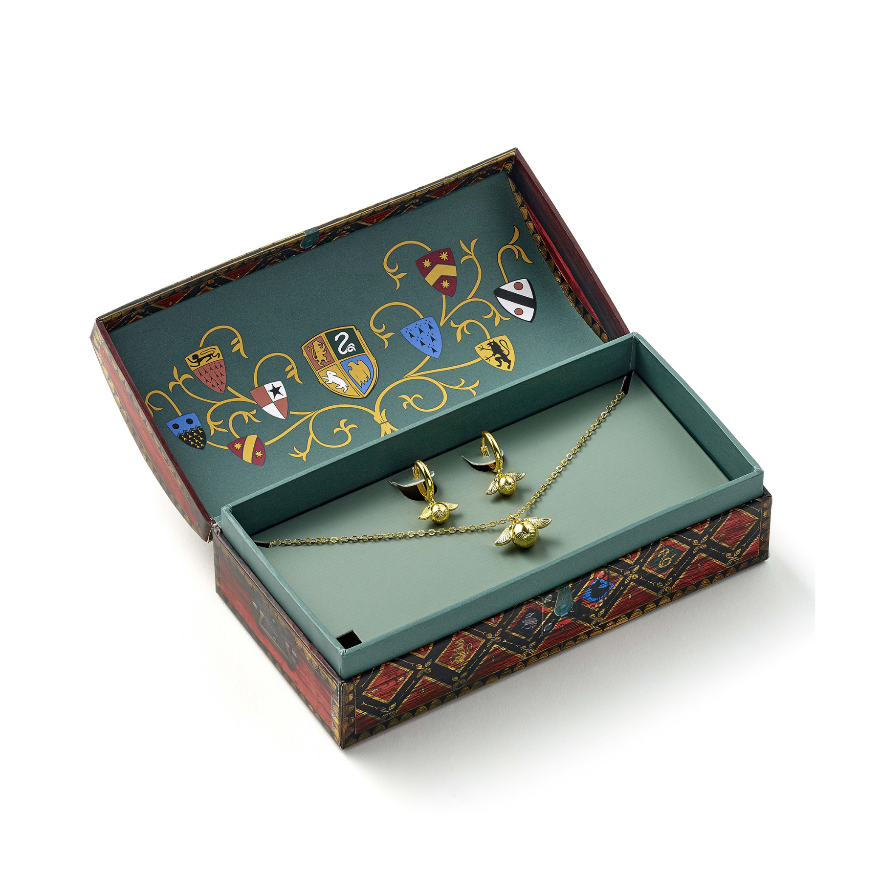 Quidditch Gift Box - Golden Snitch Necklace & Earrings Set