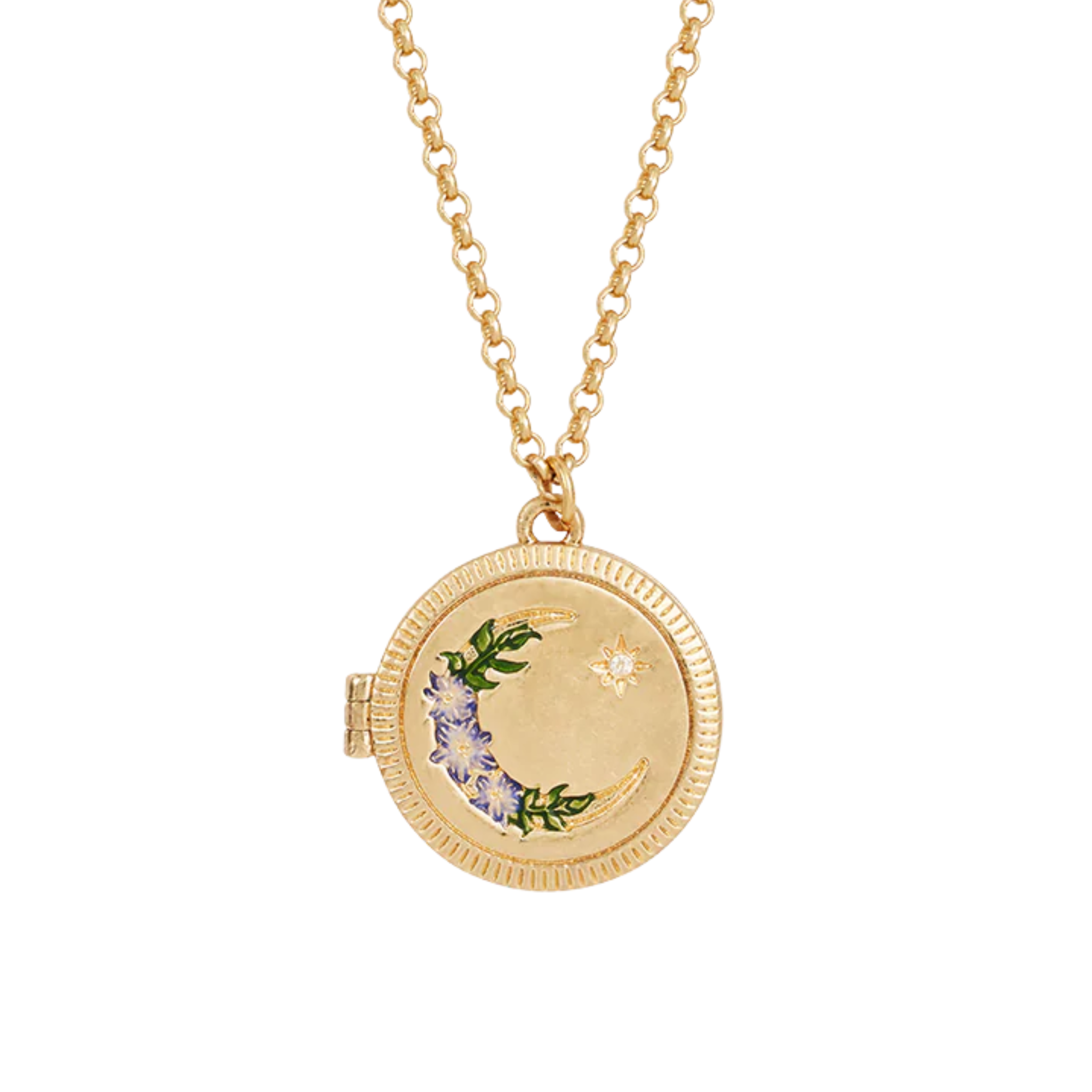 Nightshade Moon Round Locket Necklace - Fable England