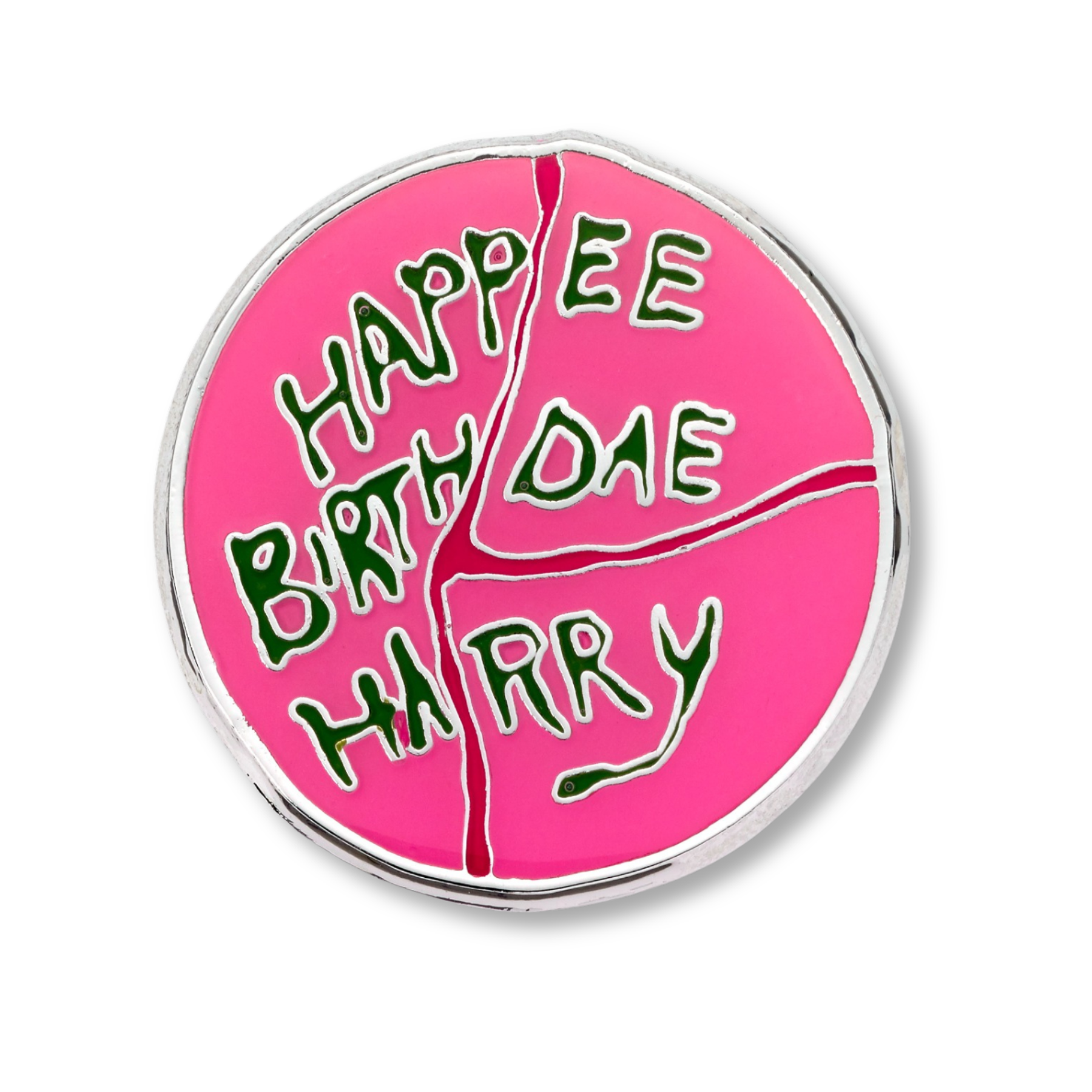 Happee Birthdae Harry Cake Pin Badge