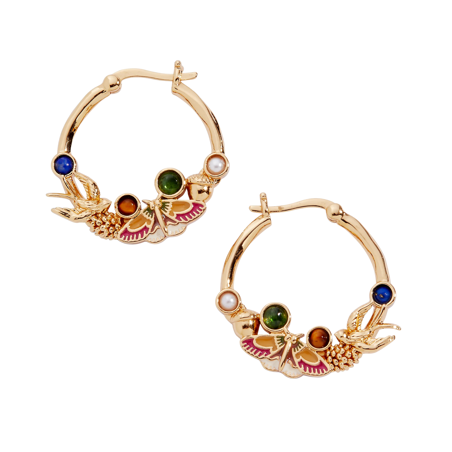 Woodland Gemstone Hoop Earrings