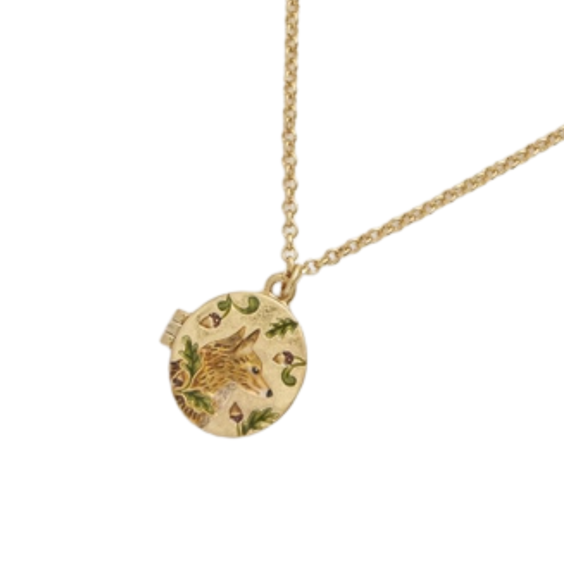 Fox & Acorn Oval Locket Necklace - Fable England