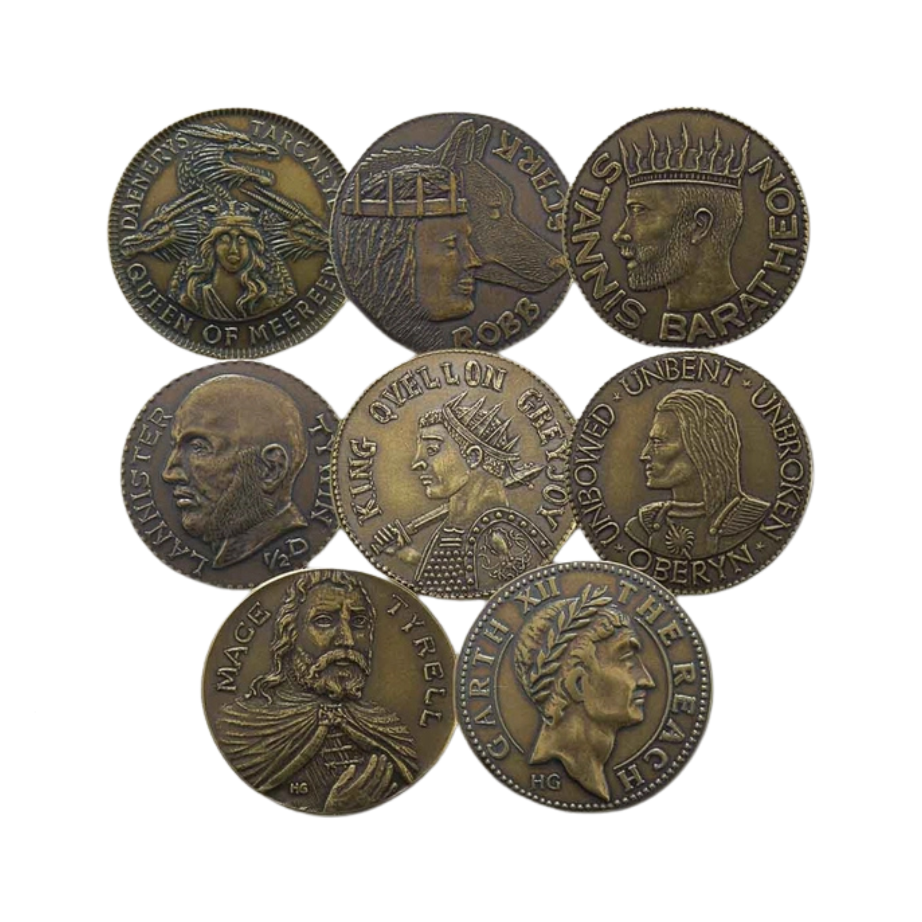 GoT - Set of Eight Houses Coins - Half Dragons