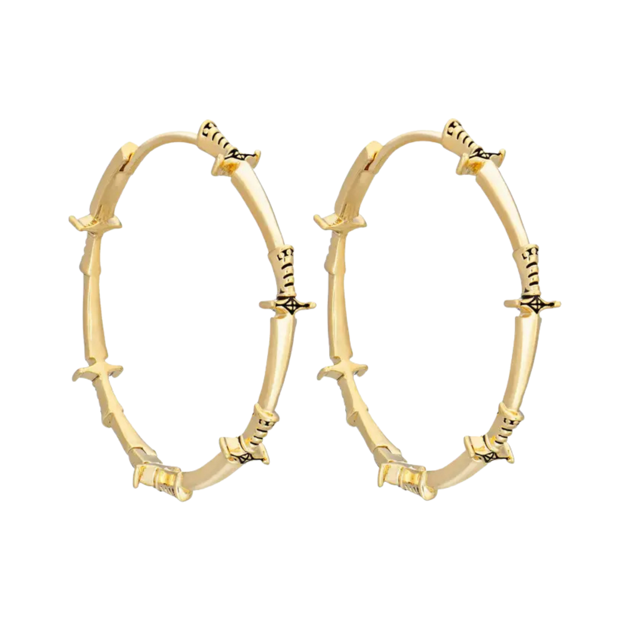 Gold Plated Dagger Hoops