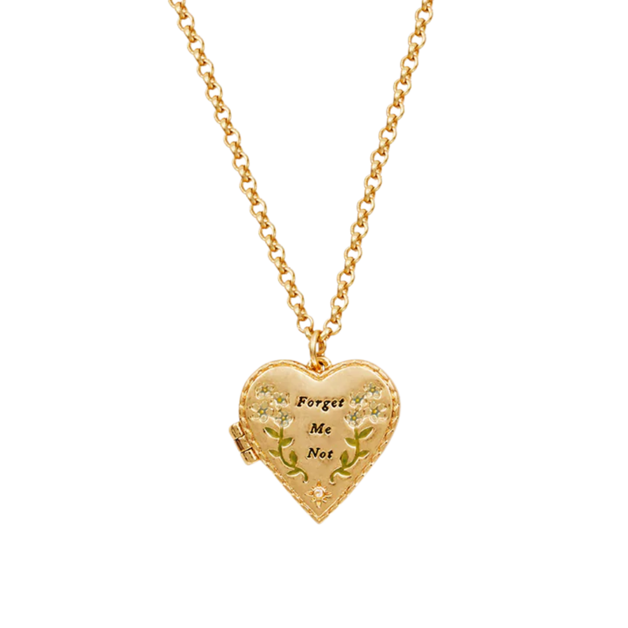 Forget Me Not Heart Locket Necklace - Fable England