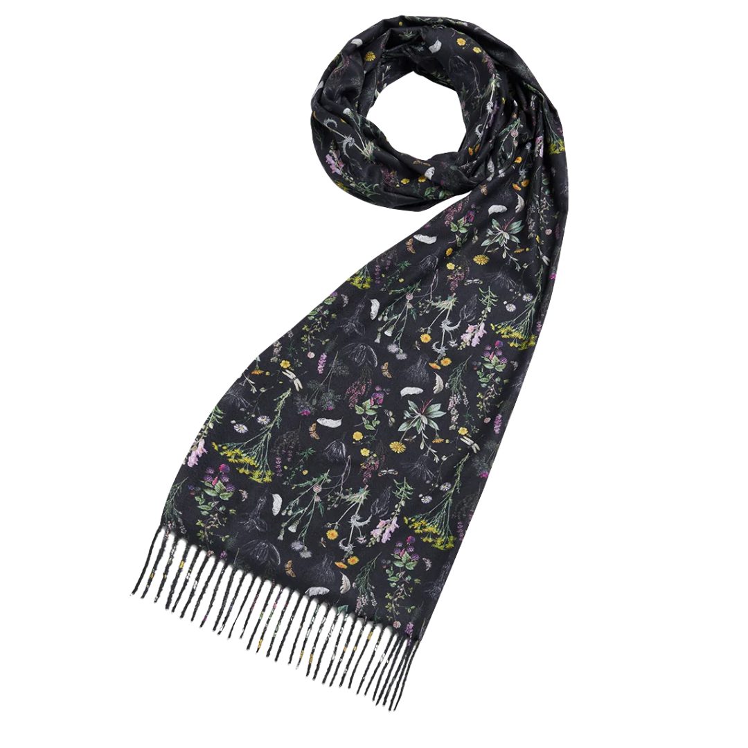 Wilderness Tassel Scarf (Black) - Fable England