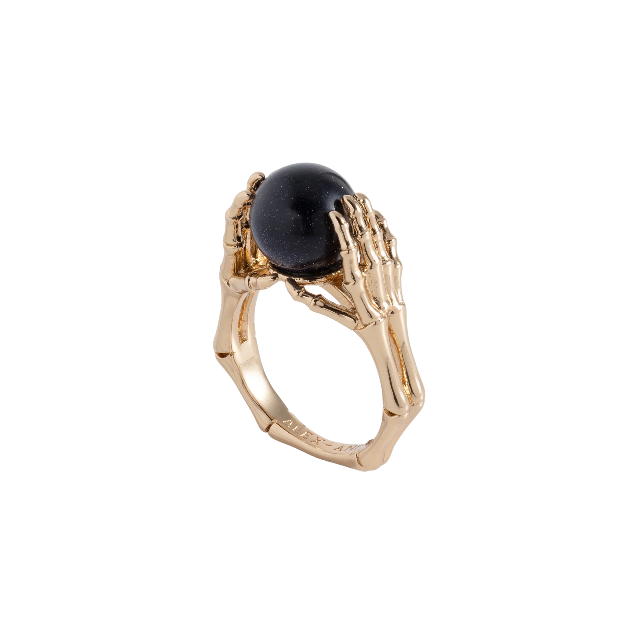 Skeletal Crystal Ball Ring