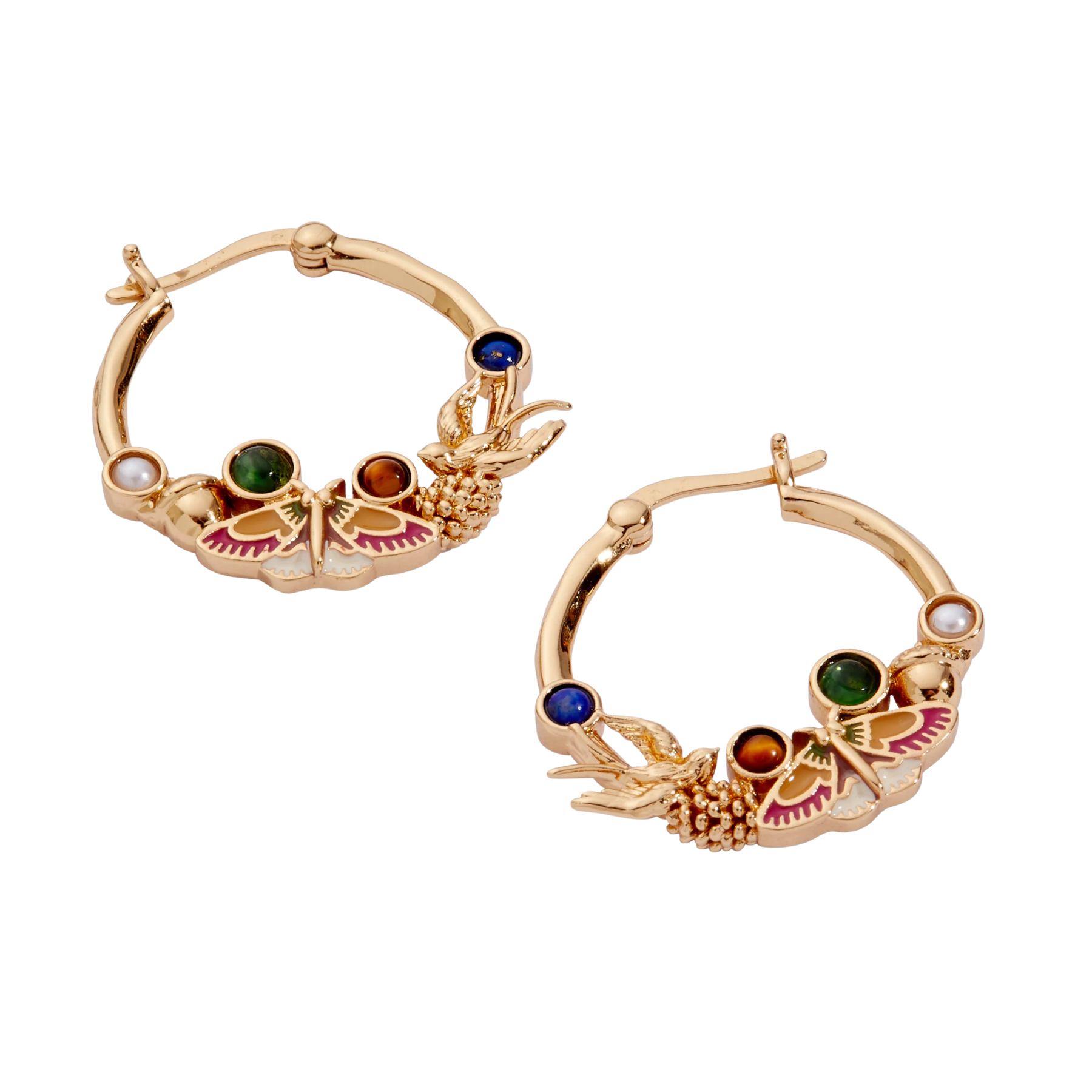 Woodland Gemstone Hoop Earrings