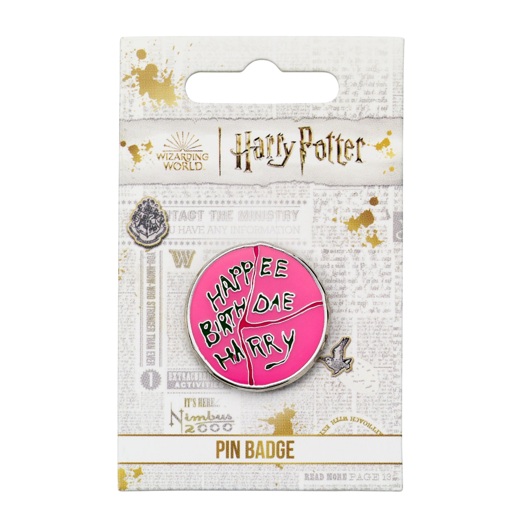 Happee Birthdae Harry Cake Pin Badge