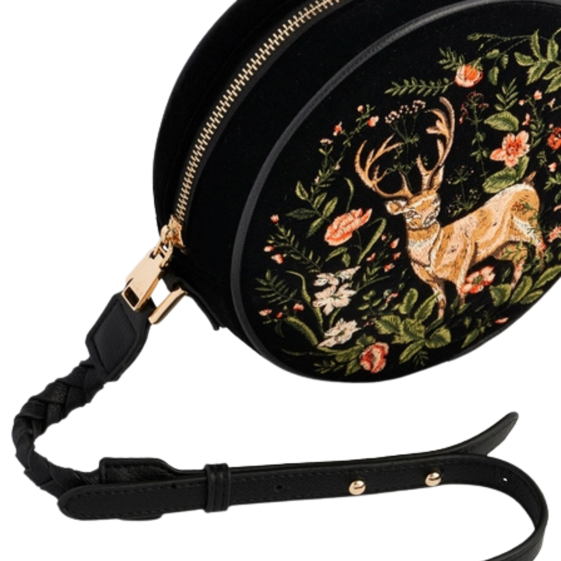 Aurora Fawn Embroidered Circle Bag