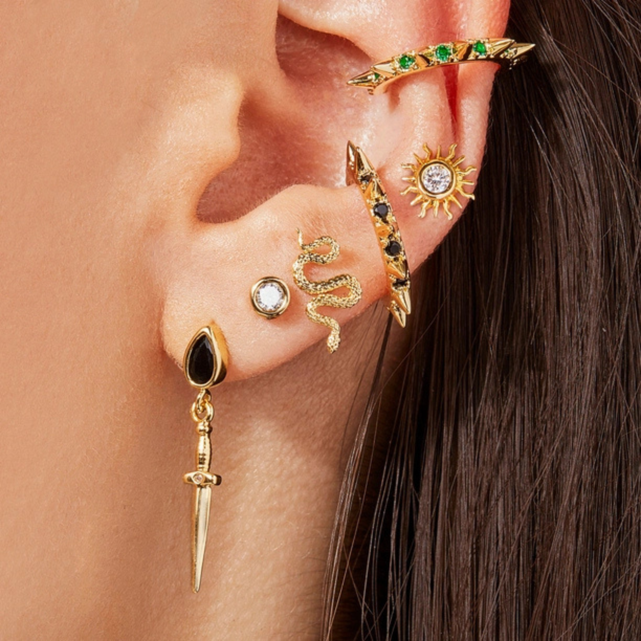 Gold Plated Dagger Earrings