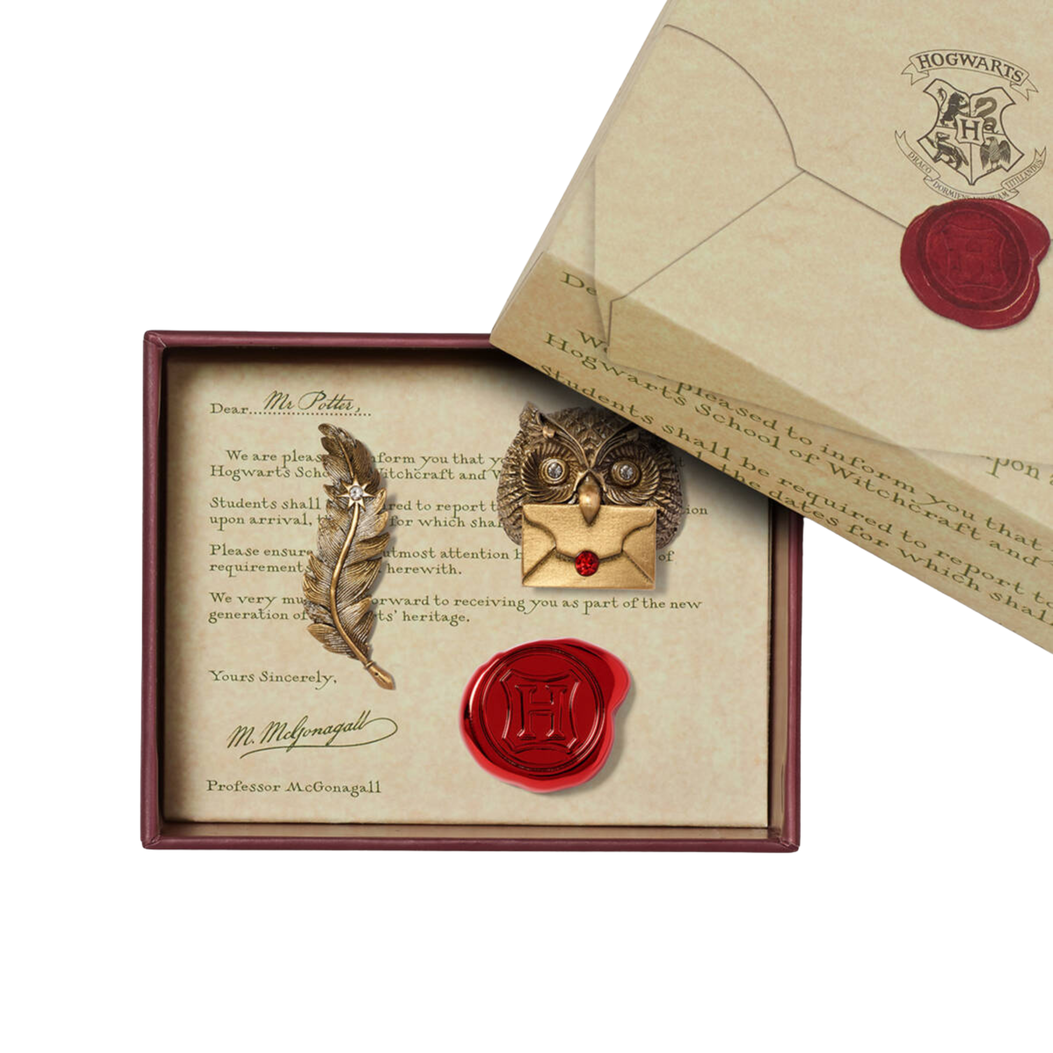 Hogwarts Acceptance Letter Pin Badge Set