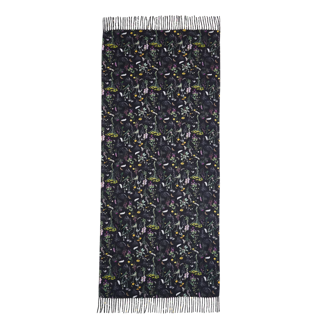 Wilderness Tassel Scarf (Black) - Fable England