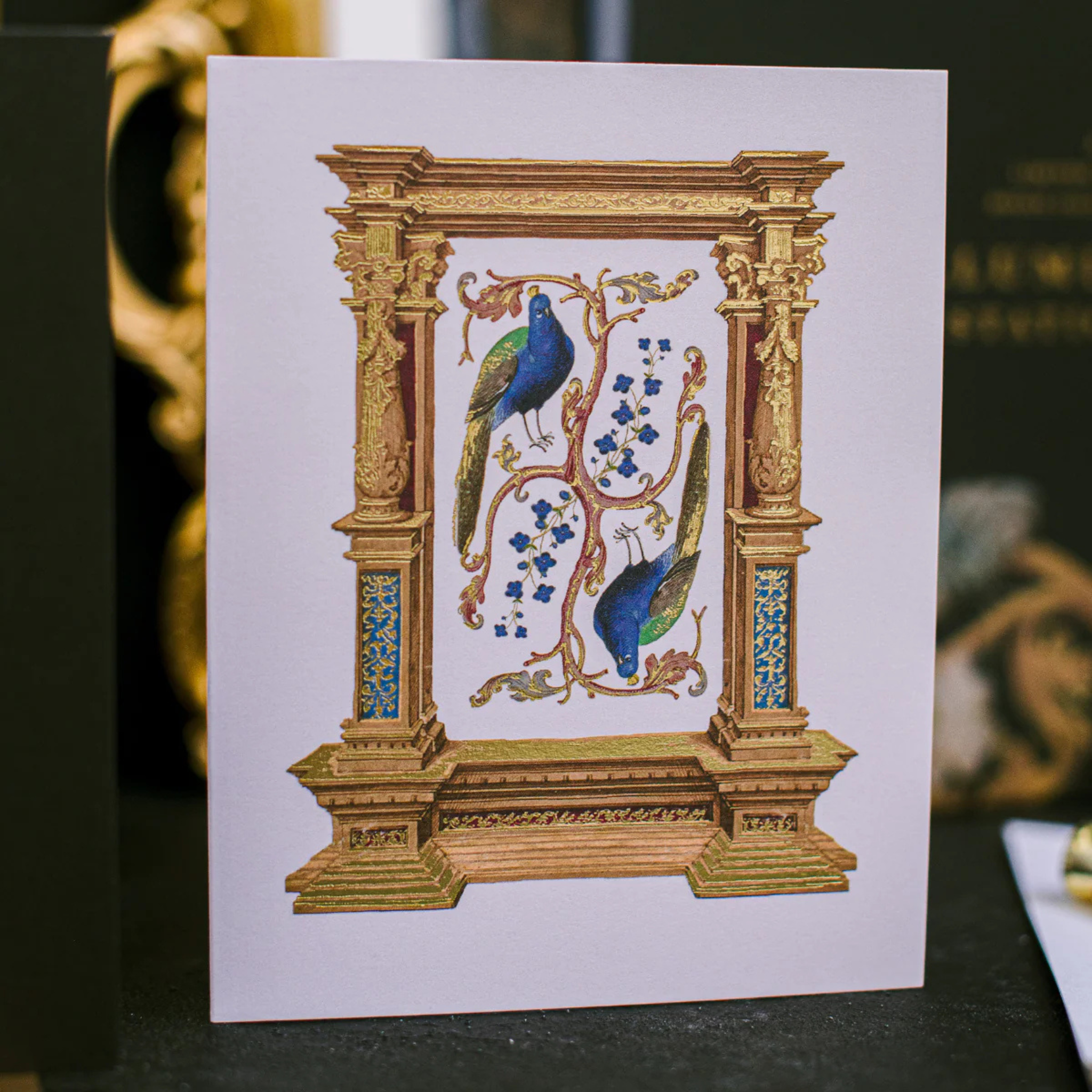 Peacock Frame Greeting Card