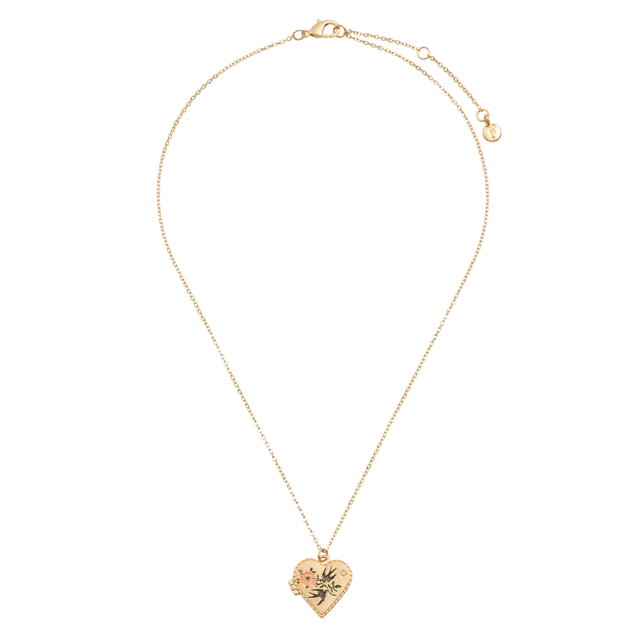 Swallow Heart Locket Necklace - Fable England