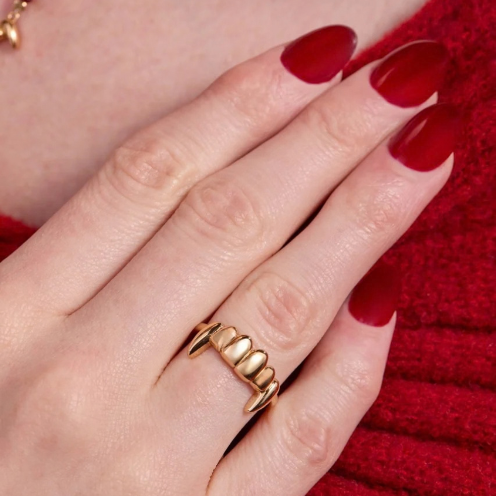 Vampire Fangs Gold Ring - Alex + Ani