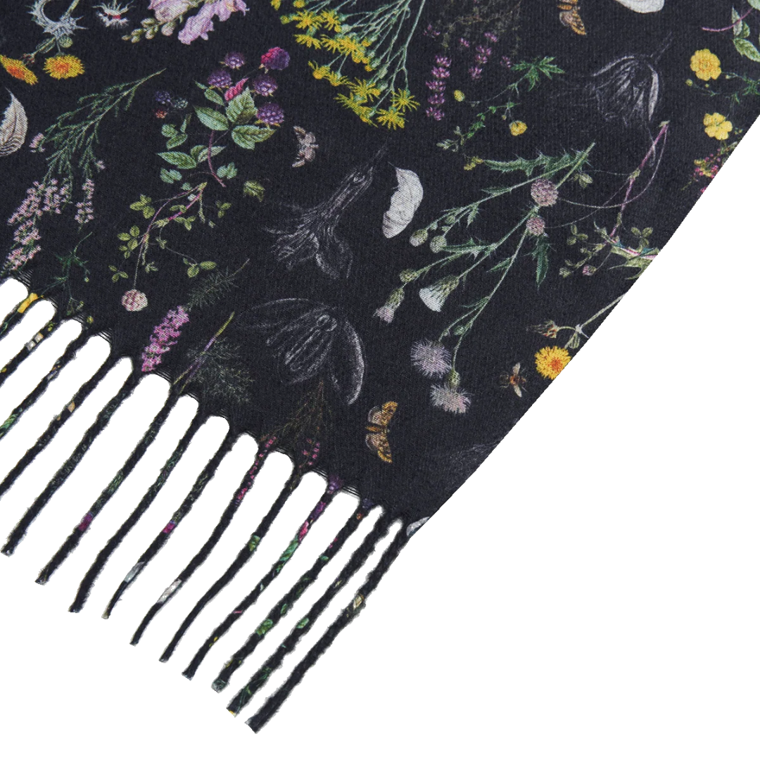 Wilderness Tassel Scarf (Black) - Fable England