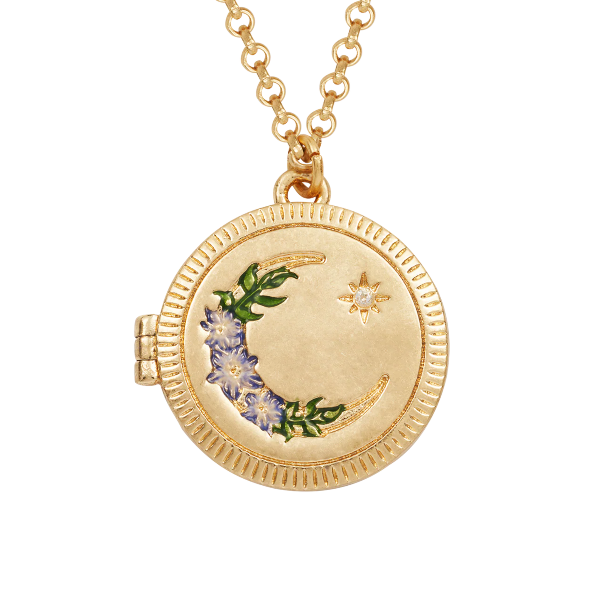 Nightshade Moon Round Locket Necklace - Fable England