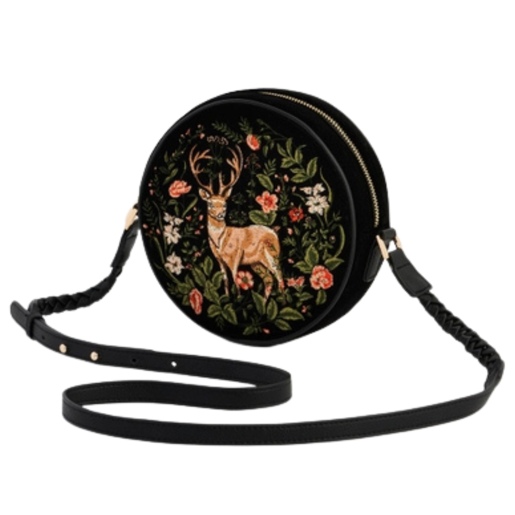 Aurora Fawn Embroidered Circle Bag