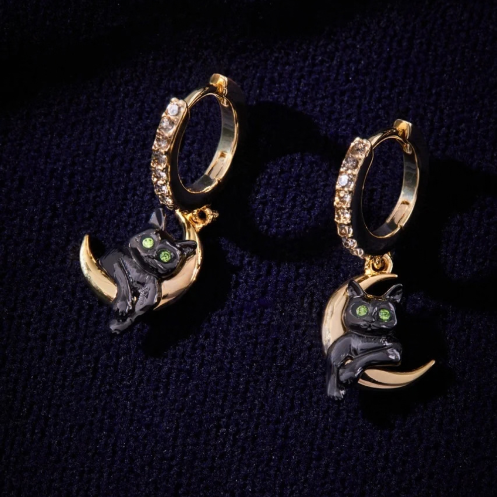 Celestial Cat Huggie Hoop Earrings - Alex + Ani