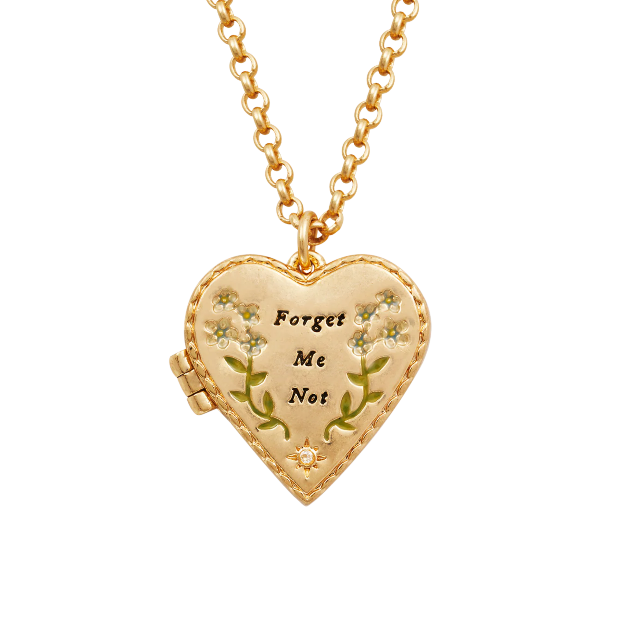 Forget Me Not Heart Locket Necklace - Fable England