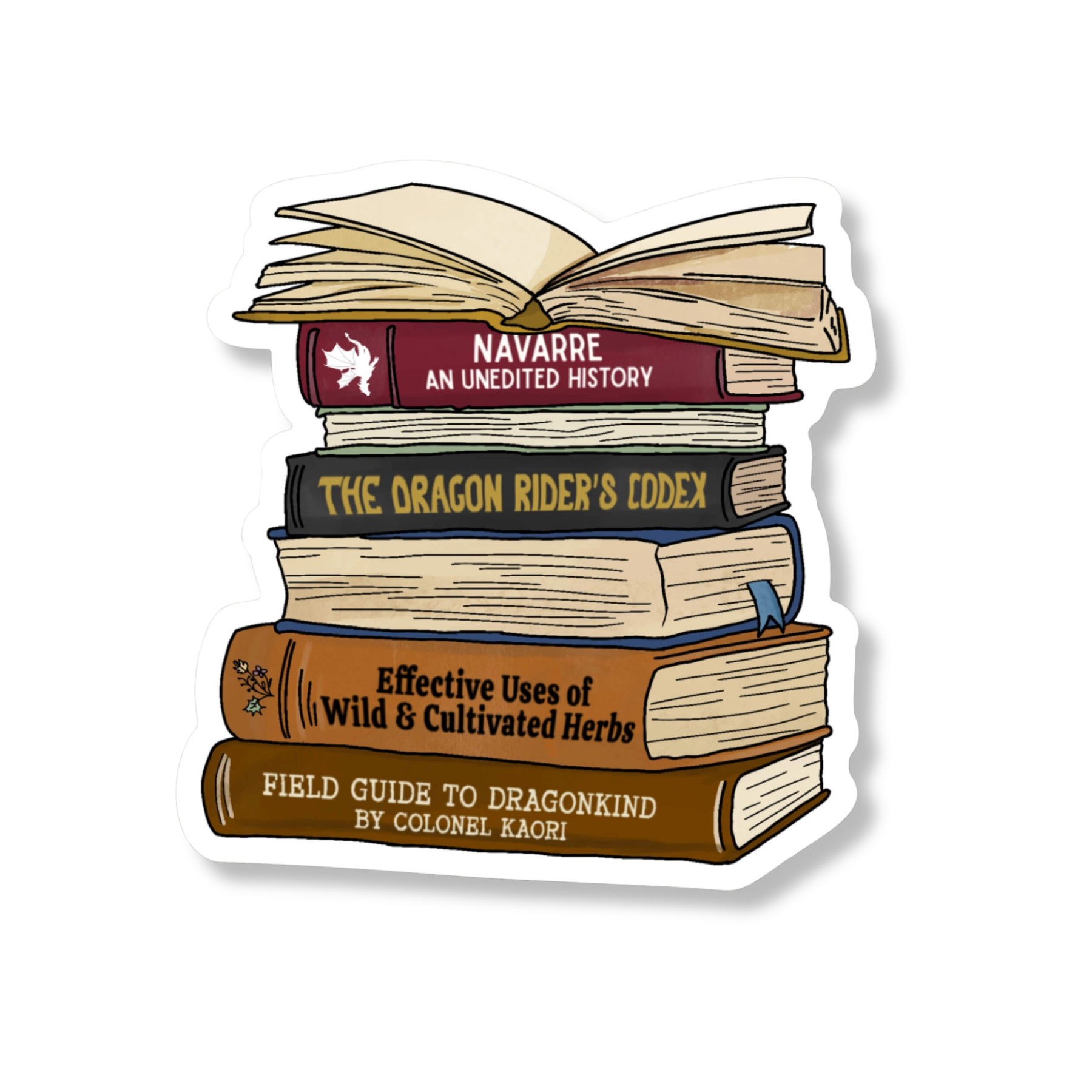 Stack of Navarre Library Scribe Books Sticker
