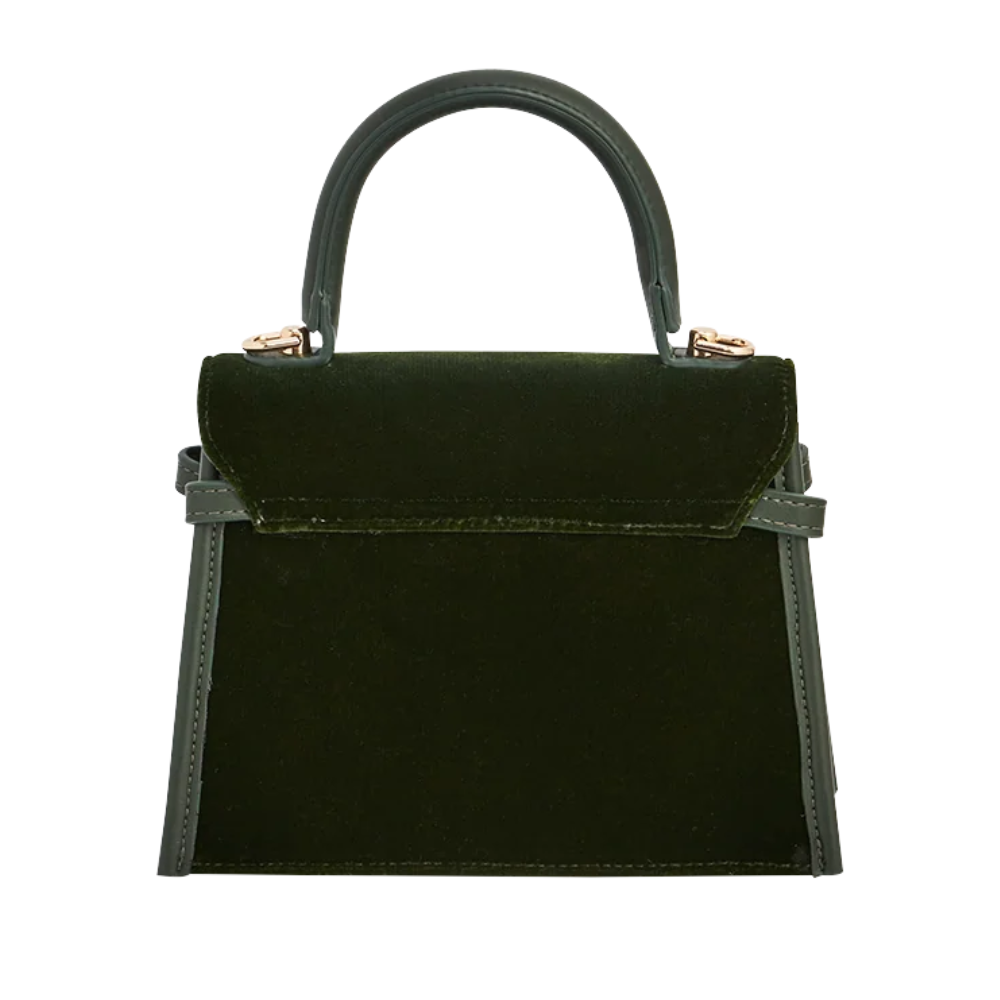 Eliza Wren Embroidered Top Handle Bag (Green) - Fable England