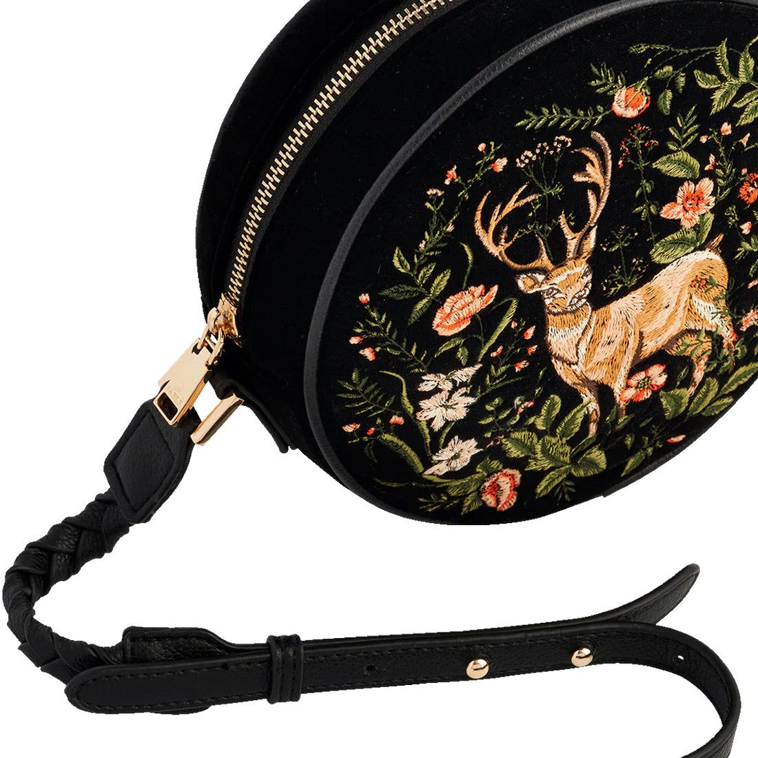 Aurora Fawn Embroidered Circle Bag - Fable England
