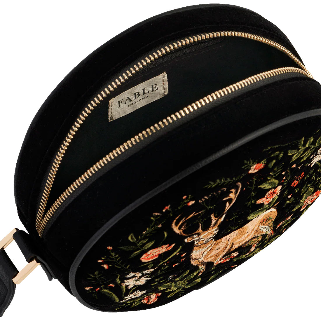 Aurora Fawn Embroidered Circle Bag - Fable England