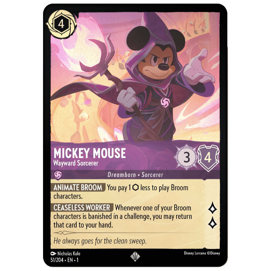 Mickey Mouse - Wayward Sorcerer - Super Rare - Foil