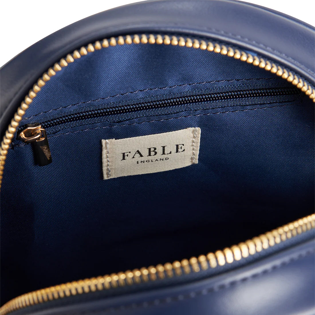 Chloe Dormouse Embroidered Circle Purse (Navy) - Fable England