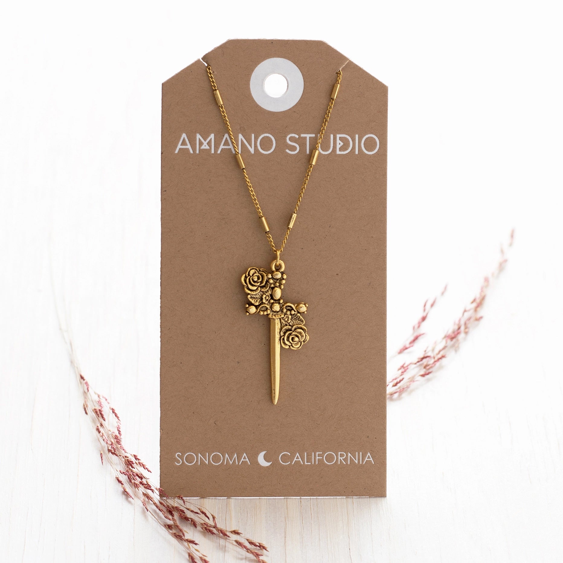 Floral Dagger Necklace