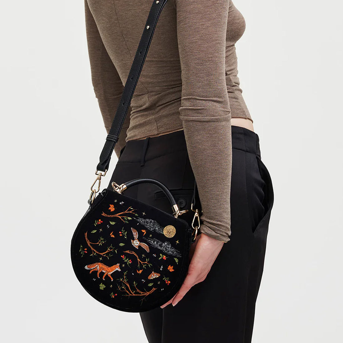 Fox & Owl Embroidered Saddle Bag - Fable England