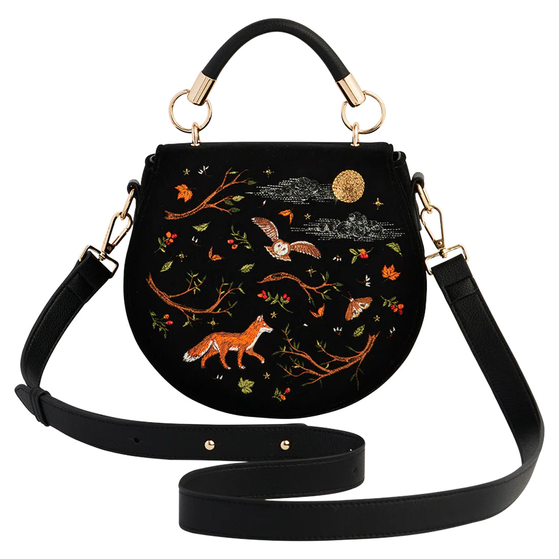 Fox & Owl Embroidered Saddle Bag - Fable England