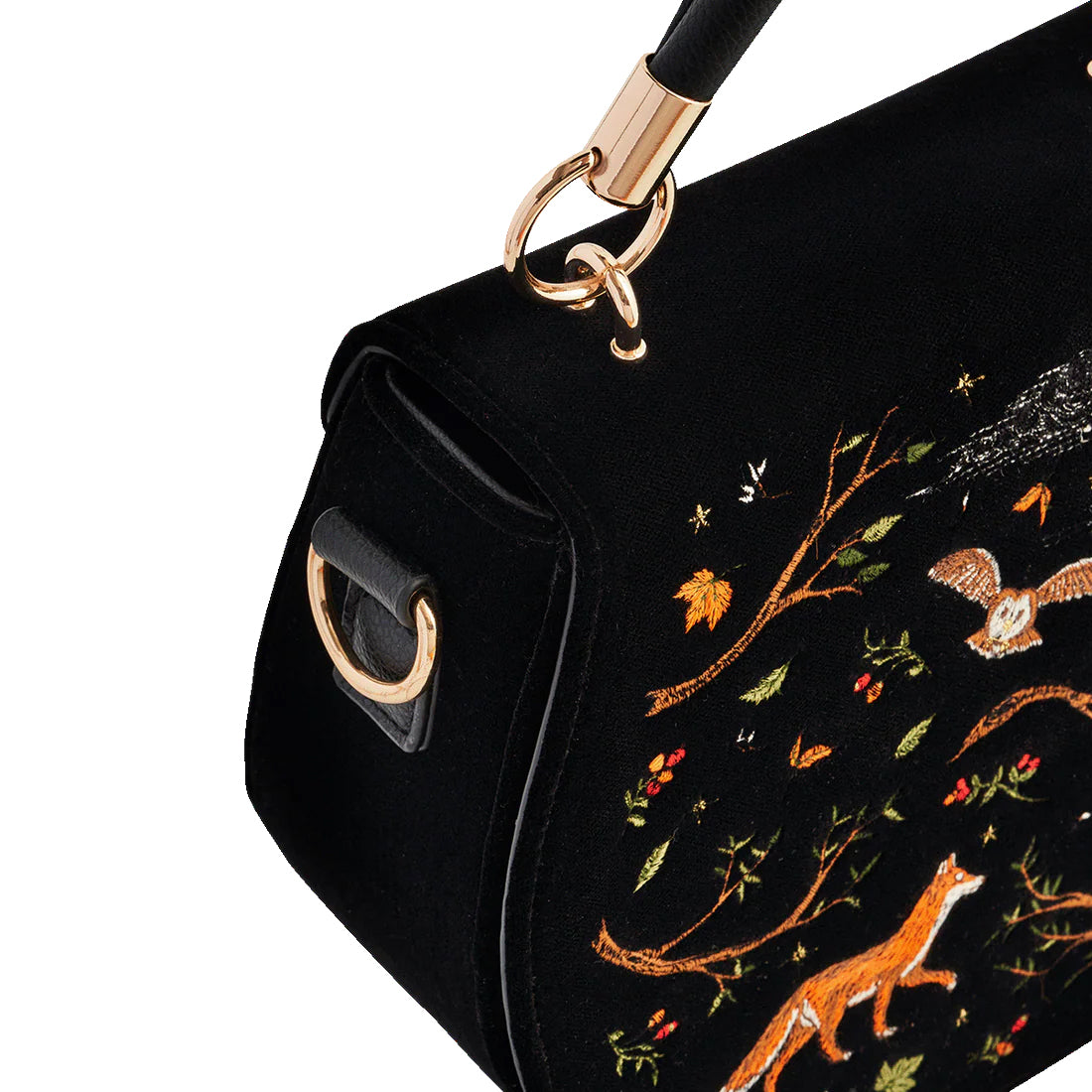 Fox & Owl Embroidered Saddle Bag - Fable England