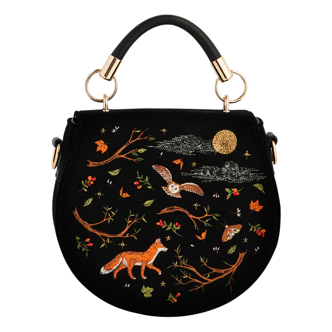 Fox & Owl Embroidered Saddle Bag - Fable England