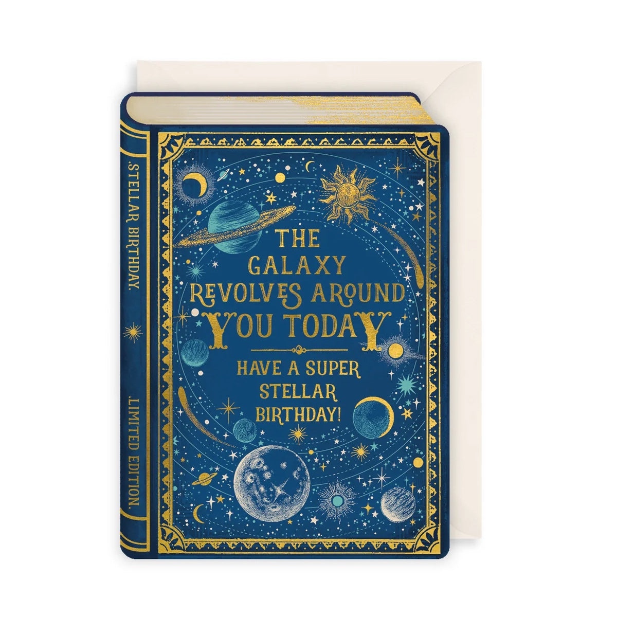 Galaxy Revolves Around You Birthday Card