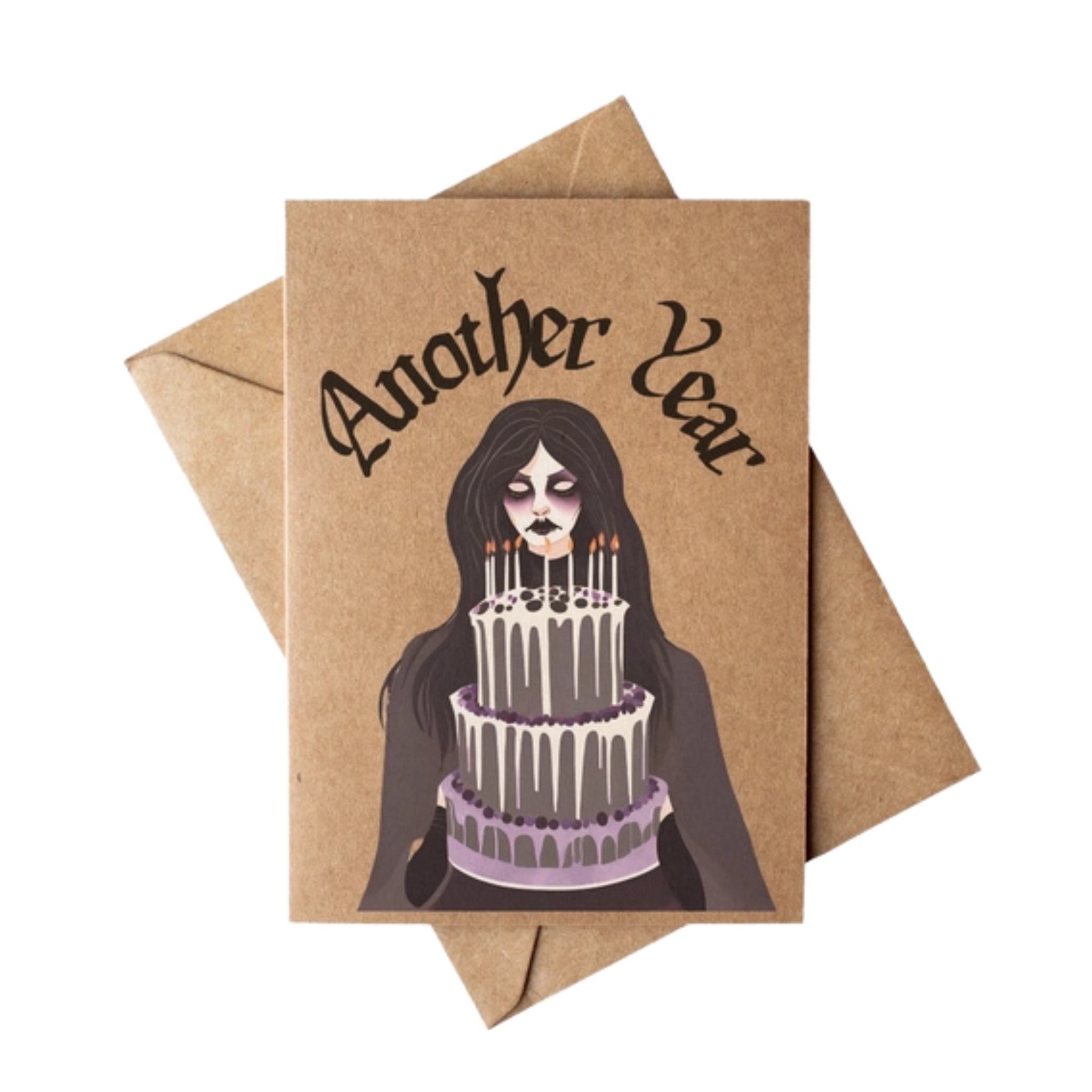 Goth Witch Birthday Kraft Card