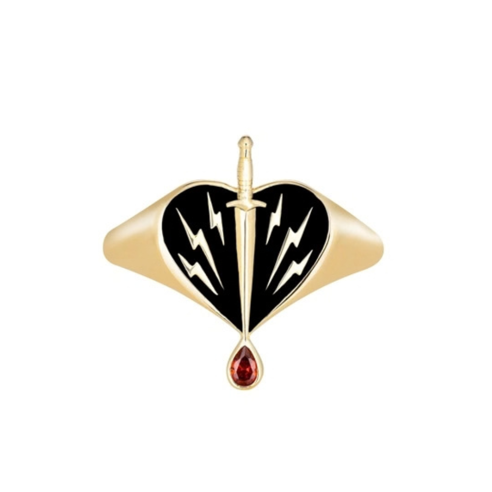 Heart Striker Ring - Gold Plated