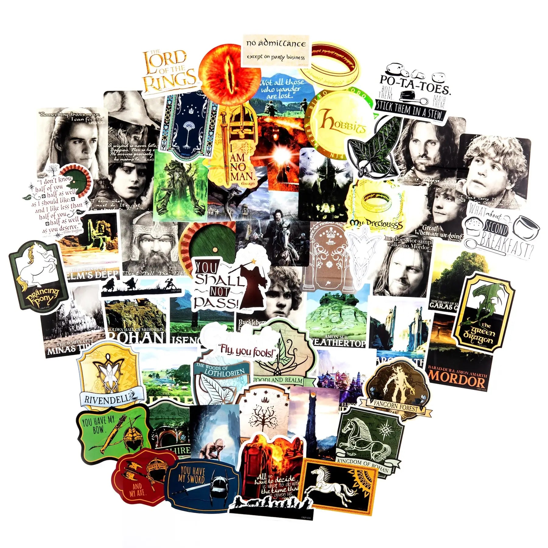 Lord of the Rings Vinyl Decals (60 pack)