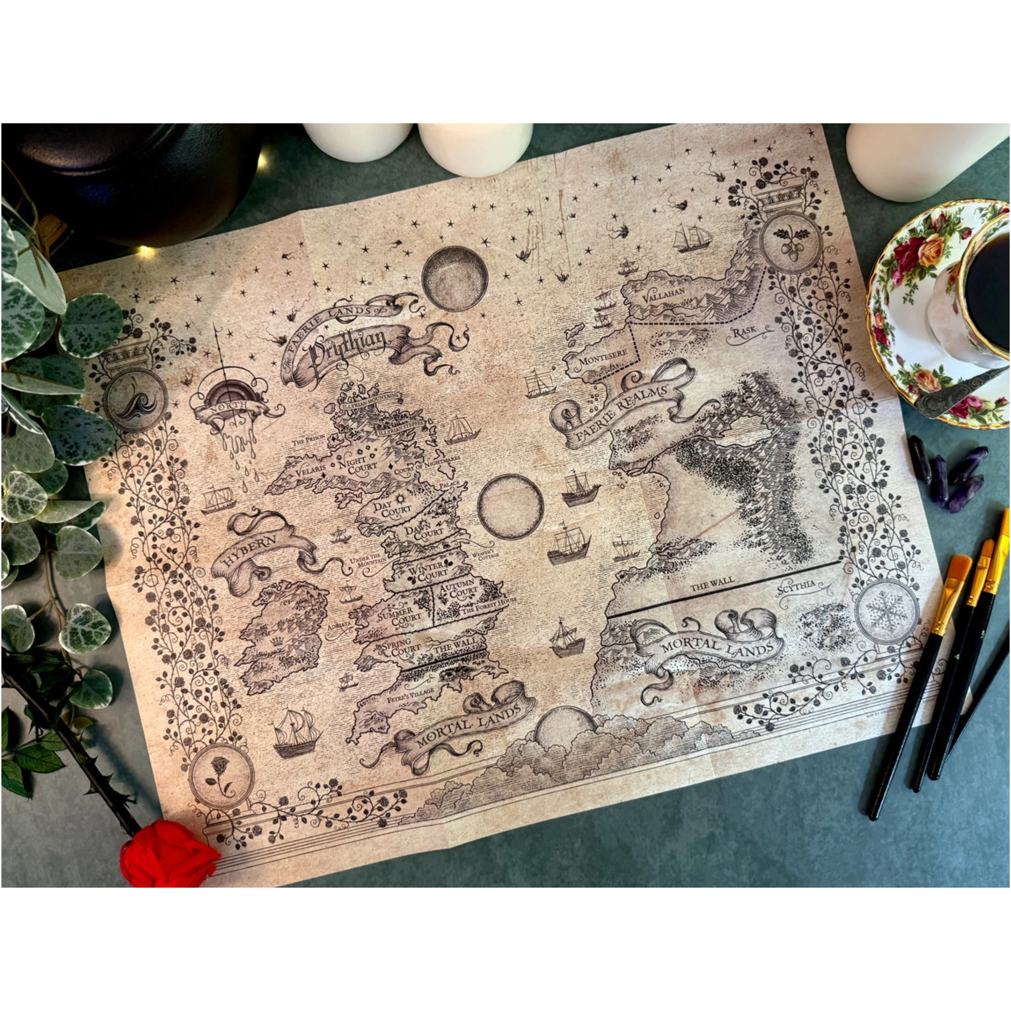 A Court of Thorns and Roses Prythian World Map