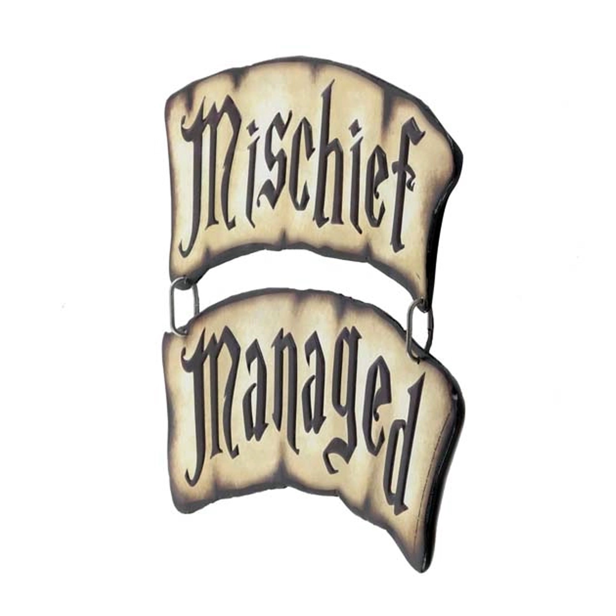 Mischief Managed Embossed Metal Sign