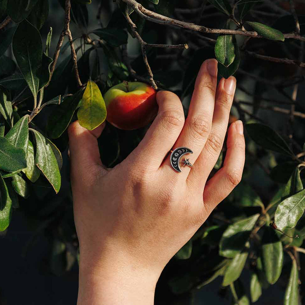 Sterling Silver Moon Phase Ring