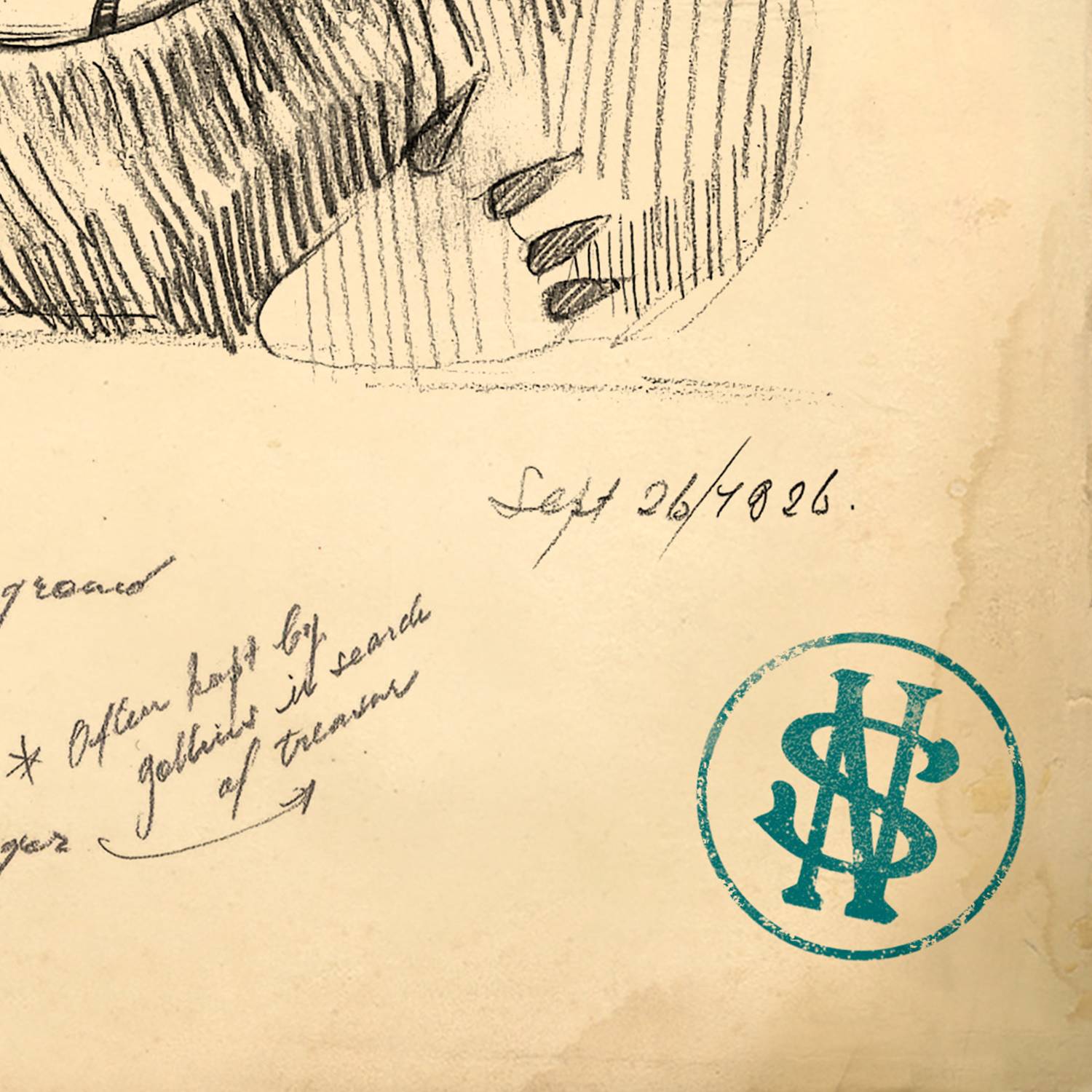 Niffler Sketch From Newt Scamander's Field Journal Limited Edition Art Print