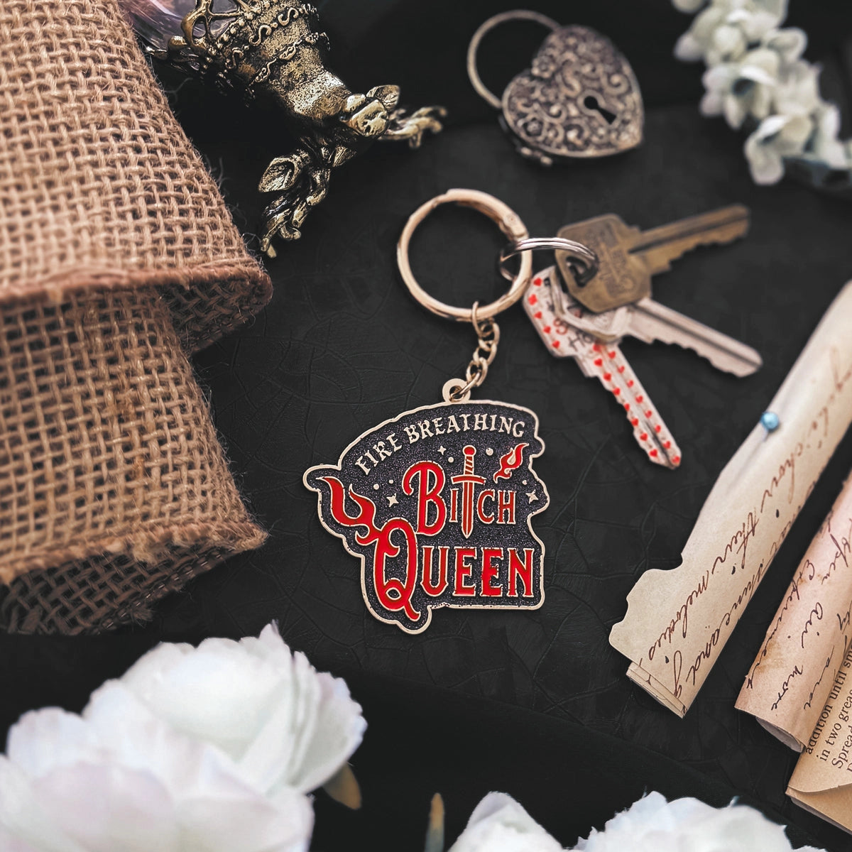 Throne of Glass 'Fire Breathing B*tch Queen' Bag Charm