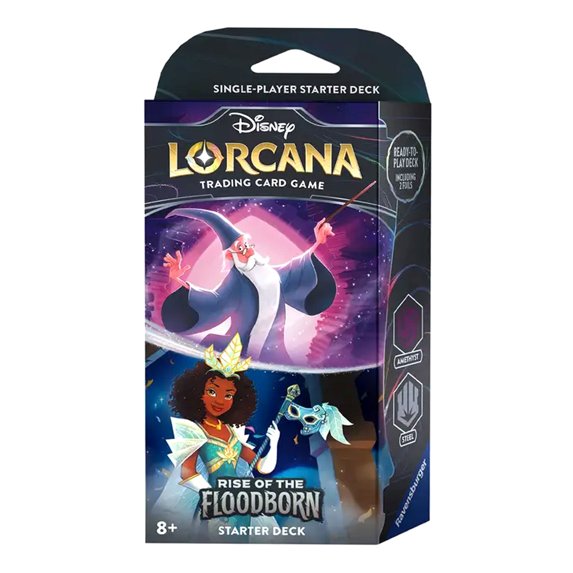 Disney Lorcana - Rise of the Floodborn Starter Deck - Amethyst Steel Curiosa - Purveyors of Extraordinary Things Disney Lorcana - Rise of the Floodborn Starter Deck - Amethyst Steel Curiosa - Purveyors of Extraordinary Things