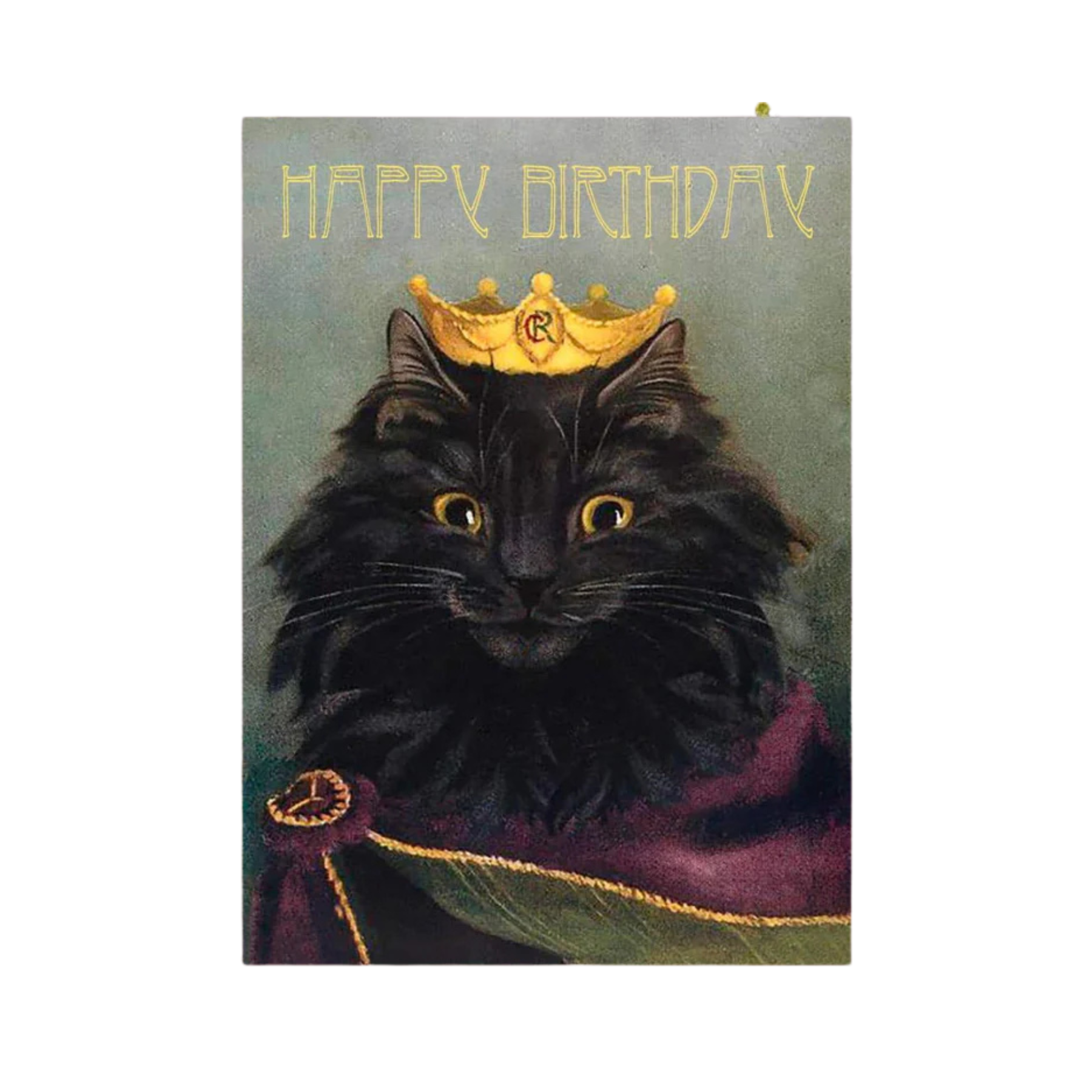 Royal Cat Hand Glittered Birthday Card